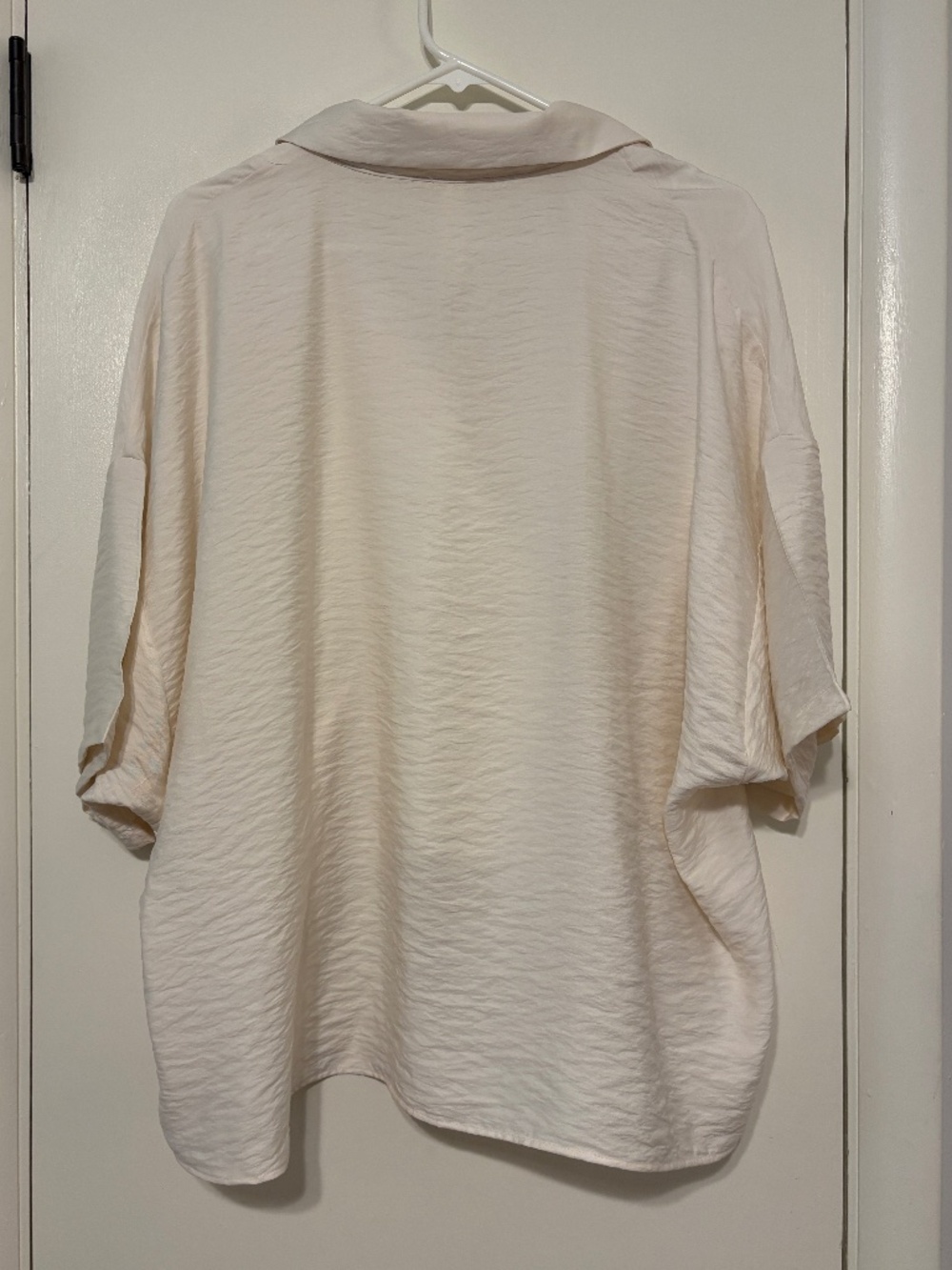 Anthropologie Women's S/S Oversized High-Low V-Neck Shirt Top Blouse M Cream NWT - Picture 5 of 10